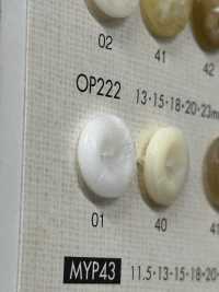 OP222 ポリエステル樹脂製 4つ穴ボタン 大阪プラスチック工業(DAIYA BUTTON) サブ画像