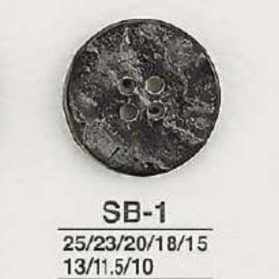 SB1 黒蝶貝製 表穴4つ穴ボタン