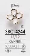 SBC4244 染色用 花モチーフ メタルボタン