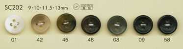 SC202 DAIYA BUTTONS 耐衝撃HYPER DURABLE""シリーズ 水牛調ポリエステルボタン""