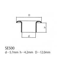 SE500 ハトメ 12mm×5.7mm ※検針対応[ドットボタン・ハトメ] モリト(MORITO) サブ画像