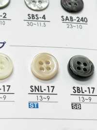 SNL17 高瀬貝製 表穴4つ穴ボタン 無色 アイリス サブ画像