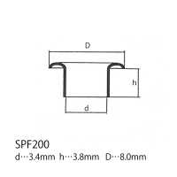 SPF200 フラットハトメ8mm×4.2mm[ドットボタン・ハトメ] モリト(MORITO) サブ画像