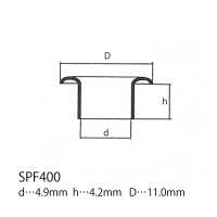 SPF400 フラットハトメ11mm×5.8mm[ドットボタン・ハトメ] モリト(MORITO) サブ画像