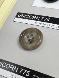 UNICORN774 【水牛調】4つ穴 ボタン フチあり ツヤあり 日東ボタン サブ画像