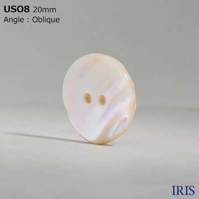 USO8 天然素材 シェル 染色 表穴2つ穴 つや有りボタン アイリス サブ画像
