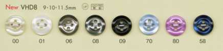 VHD8 DAIYA BUTTONS 耐衝撃HYPER DURABLE""シリーズ 貝調ポリエステルボタン""