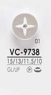VC9738 染色用 ピンカール調 クリスタルストーン ボタン