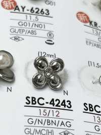 SBC4243 花モチーフ メタルボタン アイリス サブ画像
