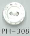 PH308 2穴ステッチ風刻印入り貝ボタン