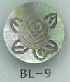 BL-9 バラ刻印金属足つき貝ボタン