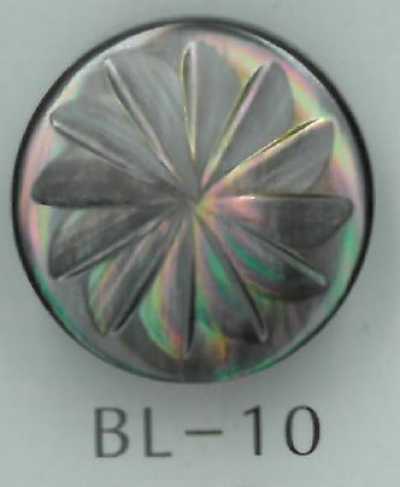 BL-10 花模様金属足つき貝ボタン