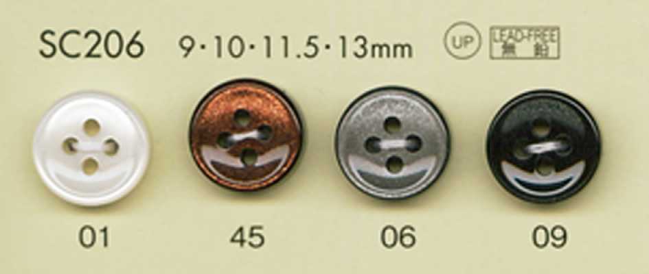 SC206 DAIYA BUTTONS 耐衝撃HYPER DURABLE""シリーズ 貝調ポリエステルボタン""