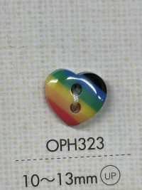 OPH323 DAIYA BUTTONS ハート形ポリエステルボタン(レインボー) 大阪プラスチック工業(DAIYA BUTTON) サブ画像