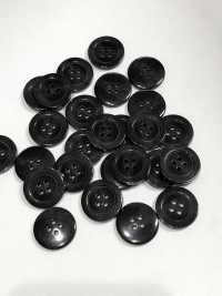 444 DAIYA BUTTONS 四つ穴水牛調ポリエステルボタン(黒) 大阪プラスチック工業(DAIYA BUTTON) サブ画像