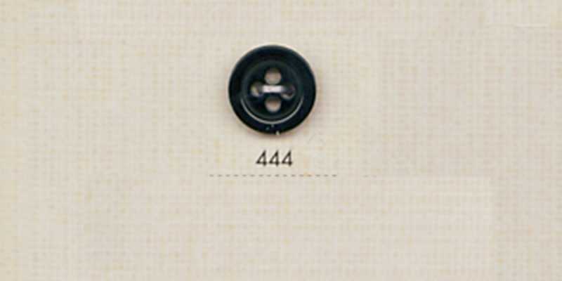 444 DAIYA BUTTONS 四つ穴水牛調ポリエステルボタン(黒)
