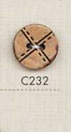 C232 天然素材 2つ穴 ナチュラル ウッドボタン
