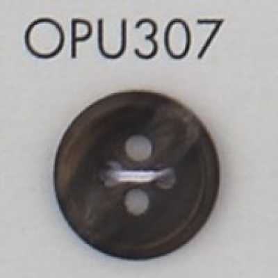 OPU307 べっ甲調 4つ穴 ポリエステルボタン