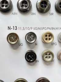 N-13 メタル 4つ穴 メタル ボタン アイリス サブ画像