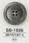 SB-1026 黒蝶貝製 表穴4つ穴・つや有りボタン