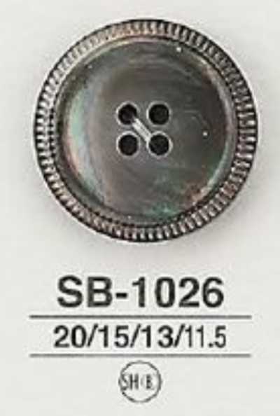 SB-1026 黒蝶貝製 表穴4つ穴・つや有りボタン