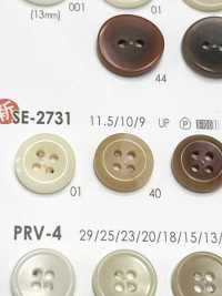 SE-2731 ポリエステル樹脂製 表穴4つ穴ボタン 半ツヤ アイリス サブ画像