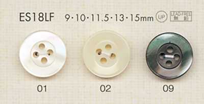 ES18LF DAIYA BUTTONS 4つ穴貝調ポリエステルボタン