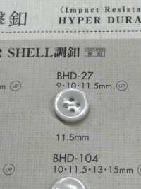 BHD27 DAIYA BUTTONS 耐衝撃 四ツ穴 RIVER SHELL調ポリエステルボタン 大阪プラスチック工業(DAIYA BUTTON) サブ画像