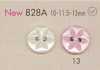 828A DAIYA BUTTONS 花模様 二ツ穴 ポリエステルボタン