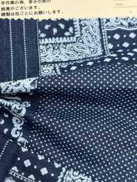 INDIA-469 Indigo patchwork discharge design[生地] 有延商店 サブ画像