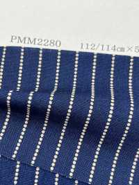 PMM2280-dotstripe シャンブレー抜染プリント ドットストライプ[生地] 吉和織物 サブ画像