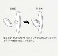 AZP6497 真鍮製 チェンジボタン アイリス サブ画像