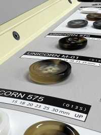 UNICORNM01 【水牛調】4つ穴 ボタン フチあり 日東ボタン サブ画像
