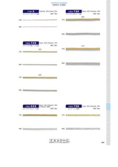 123-729 メタリックラメ 唐打コード(丸紐)