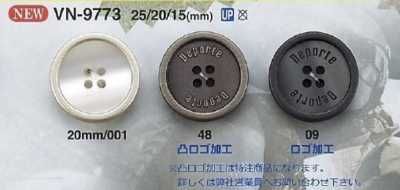 VN9773 ポリエステル樹脂製 表穴4つ穴ボタン