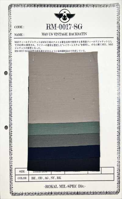 RM-0017-SG M-43 US VINTAGE BACKSATIN