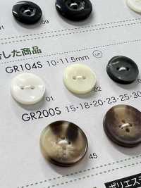 GR104S GRS認証 再生ペット樹脂25%混合ボタン フチあり 2つ穴 大阪プラスチック工業(DAIYA BUTTON) サブ画像
