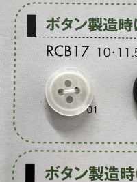 RCB17 ポリエステル樹脂 フチあり 4つ穴ボタン 大阪プラスチック工業(DAIYA BUTTON) サブ画像