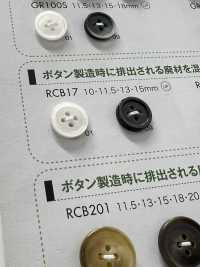 RCB17 ポリエステル樹脂 フチあり 4つ穴ボタン 大阪プラスチック工業(DAIYA BUTTON) サブ画像