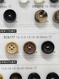 RCB177 ポリエステル樹脂 フチあり 4つ穴ボタン 大阪プラスチック工業(DAIYA BUTTON) サブ画像