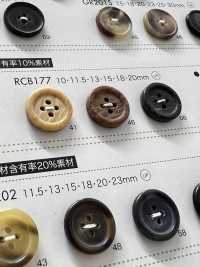 RCB177 ポリエステル樹脂 フチあり 4つ穴ボタン 大阪プラスチック工業(DAIYA BUTTON) サブ画像