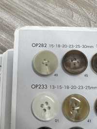 OP282 ポリエステル樹脂製 水牛調 4つ穴ボタン 大阪プラスチック工業(DAIYA BUTTON) サブ画像