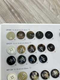 OP282 ポリエステル樹脂製 水牛調 4つ穴ボタン 大阪プラスチック工業(DAIYA BUTTON) サブ画像