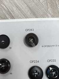 OP283 ポリエステル樹脂製 水牛調 4つ穴ボタン 大阪プラスチック工業(DAIYA BUTTON) サブ画像