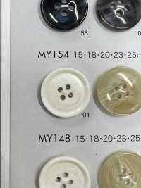 MY154 ポリエステル樹脂製 水牛調 4つ穴ボタン 大阪プラスチック工業(DAIYA BUTTON) サブ画像