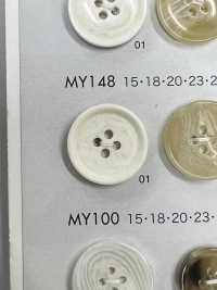 MY148 ポリエステル樹脂製 水牛調 4つ穴ボタン 大阪プラスチック工業(DAIYA BUTTON) サブ画像