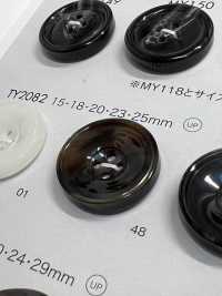 TY2082 ポリエステル樹脂製 フチあり 4つ穴ボタン 大阪プラスチック工業(DAIYA BUTTON) サブ画像