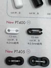 PT400 ナイロン樹脂製 2つ穴 コードストッパー[バックル・カン類] 大阪プラスチック工業(DAIYA BUTTON) サブ画像