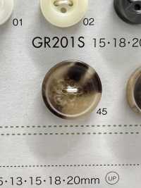 GR201S GRS認証 再生ペット樹脂25%混合ボタン フチあり 4つ穴 大阪プラスチック工業(DAIYA BUTTON) サブ画像