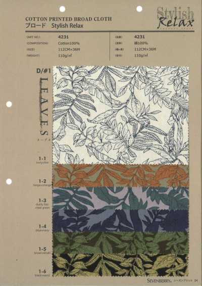 4231 ブロード スタイリッシュリラックス LEAVES